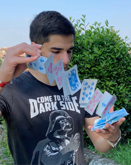 A photo of me doing cardistry